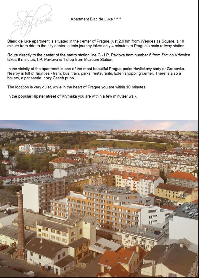 Apartement Blanc De Luxe Prága Kültér fotó